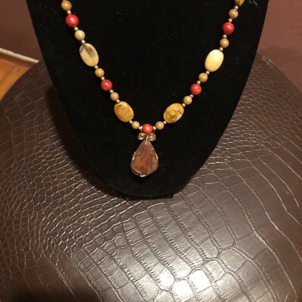 Fall Color Necklace Hand Made - Picture 2 of 6
